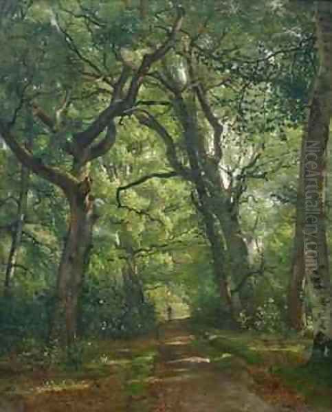 Path in the Forest Oil Painting by Henri Joseph Constant Dutilleux