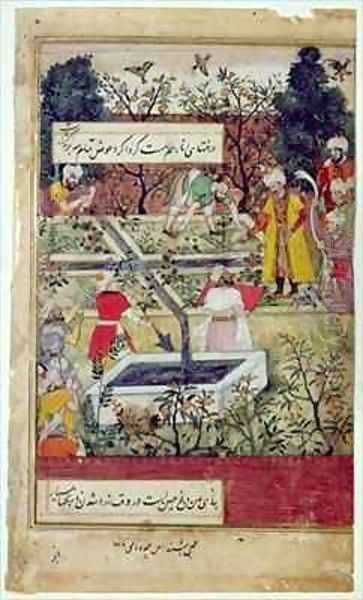 Emperor Babur surveying the establishment of a Garden in Kabul Oil Painting by J. Dorman