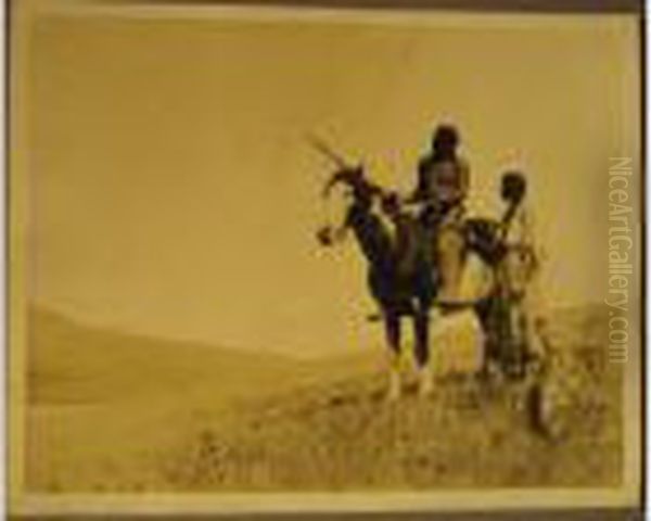 Medicine Owl And Princess Dawn Mist Of The Blackfeet Tribe Oil Painting by Roland W. Reed