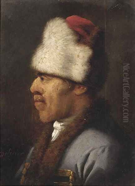 Head of a Hussar Oil Painting by Nicolas Louis Albert Delerive