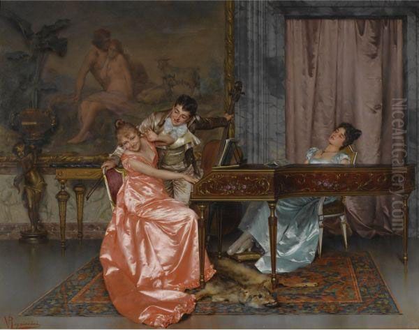 The Recital Oil Painting by Vittorio Reggianini