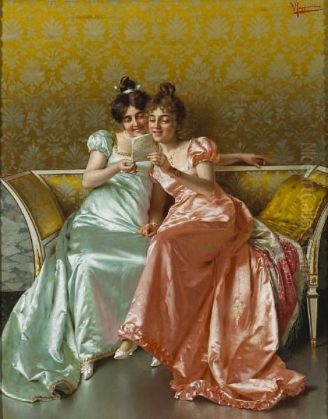 The Letter Oil Painting by Vittorio Reggianini