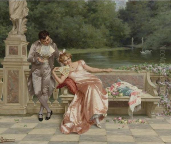 The Flirtation Oil Painting by Vittorio Reggianini