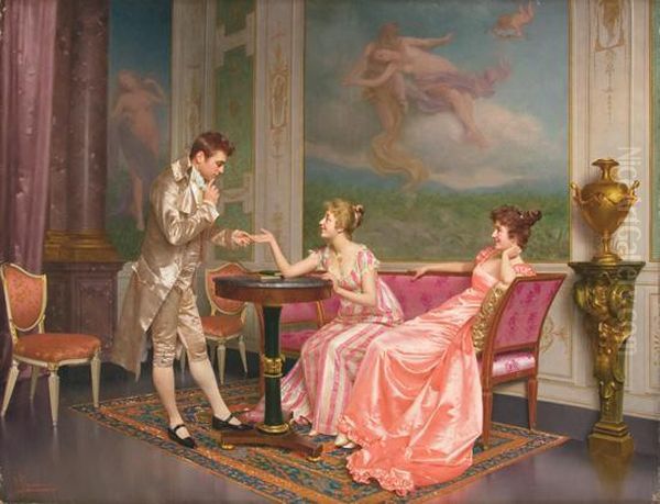 The Courtship Oil Painting by Vittorio Reggianini