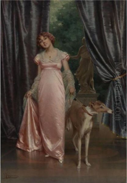 An Elegant Pair Oil Painting by Vittorio Reggianini