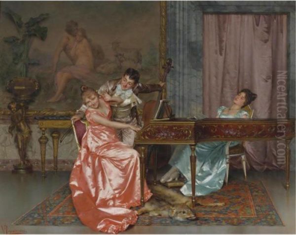 The Recital Oil Painting by Vittorio Reggianini