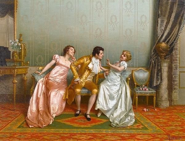 The Flirt Oil Painting by Vittorio Reggianini