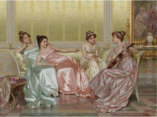 La Soiree Oil Painting by Vittorio Reggianini