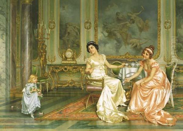 The Birthday Oil Painting by Vittorio Reggianini