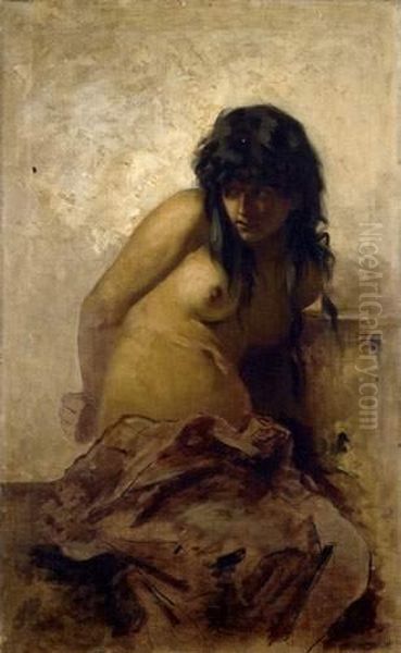 Buste De Femme Oil Painting by Henri Alexandre Georges Regnault