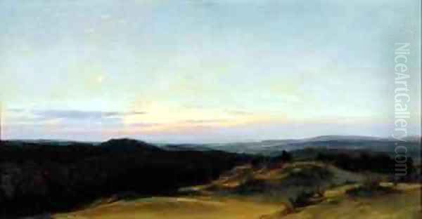 Sunset over a Landscape Oil Painting by Henry William Banks Davis