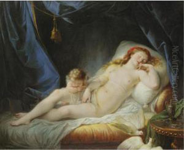 Sleeping Venus Oil Painting by Jean-Baptiste Regnault