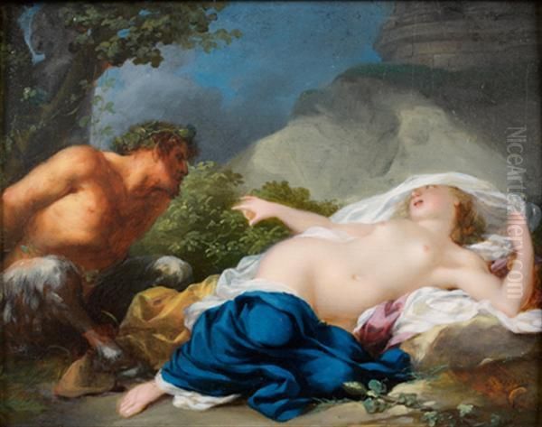 Jupiter Et Antiope Oil Painting by Jean-Baptiste Regnault