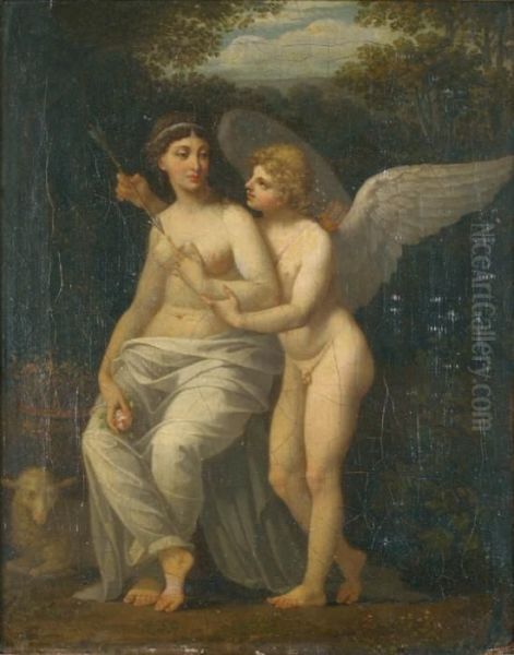 Venus Et L'amour Oil Painting by Jean-Baptiste Regnault