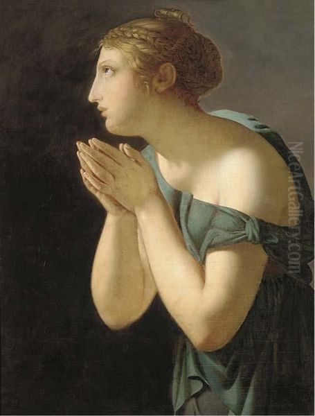 A Vestal Virgin Oil Painting by Jean-Baptiste Regnault