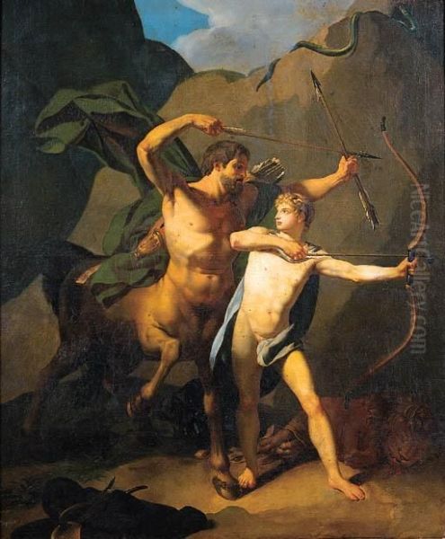 Achille Educato Dal Centauro Chirone Oil Painting by Jean-Baptiste Regnault