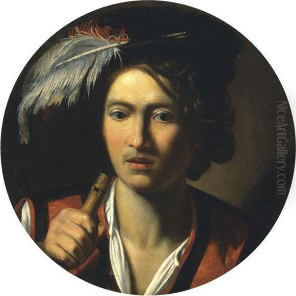 Portrait Of A Young Man Oil Painting by Niccolo Renieri (see Regnier, Nicolas)