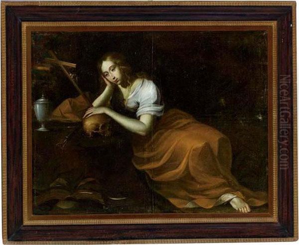 Mary Magdalene In Penitence Oil Painting by Niccolo Renieri (see Regnier, Nicolas)