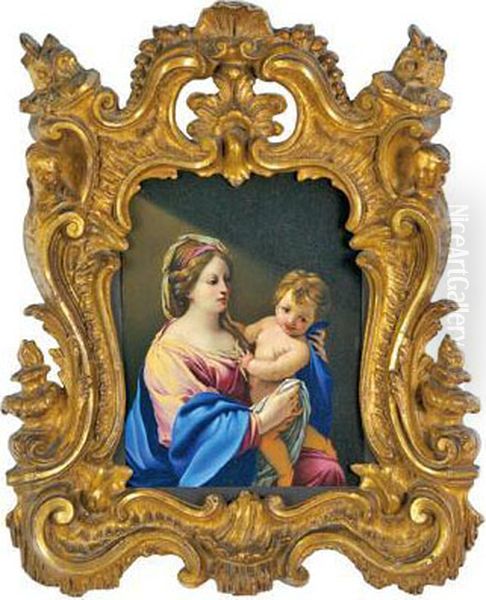 Madonna Col Bambino Oil Painting by Niccolo Renieri (see Regnier, Nicolas)