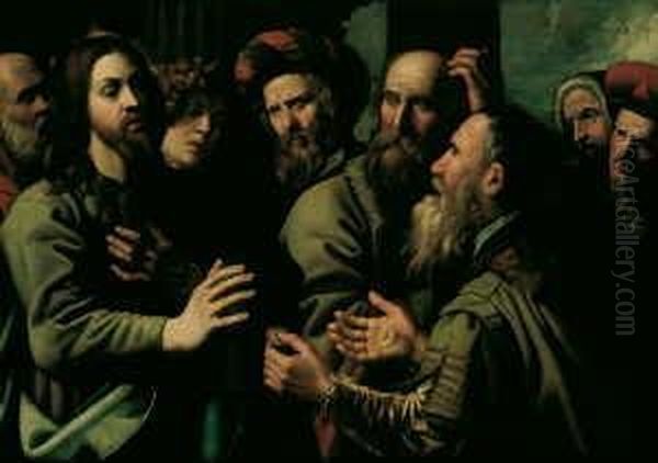 Der Zinsgroschen. Oil Painting by Niccolo Renieri (see Regnier, Nicolas)