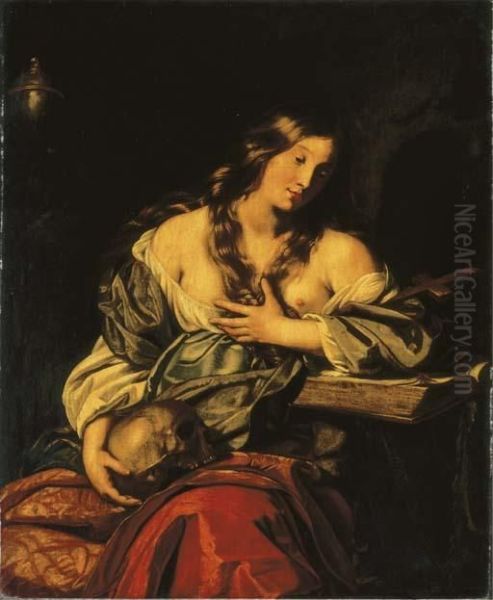 The Penitent Magdalen Oil Painting by Niccolo Renieri (see Regnier, Nicolas)