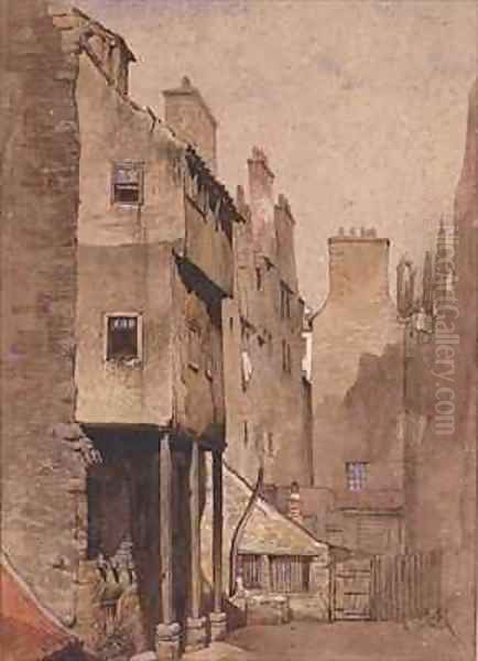 Whisky Row Edinburgh Oil Painting by James Drummond