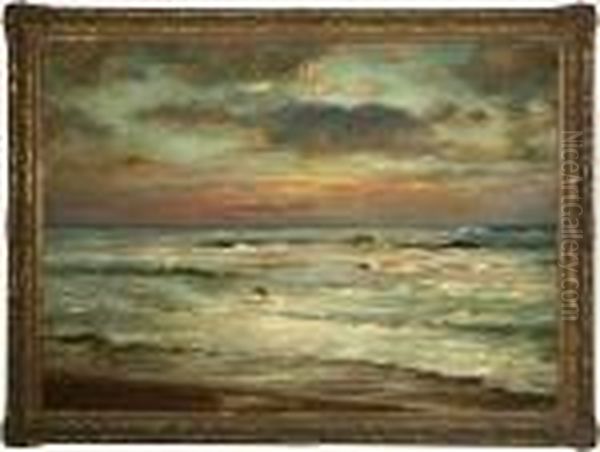 Sunset Seascape Oil Painting by Frank Knox Morton Rehn