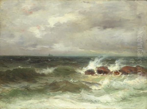 Crashing Waves Oil Painting by Frank Knox Morton Rehn