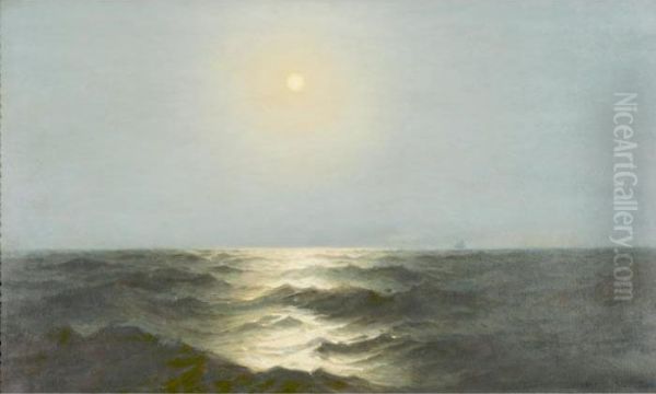 Moonlit Sea Oil Painting by Frank Knox Morton Rehn