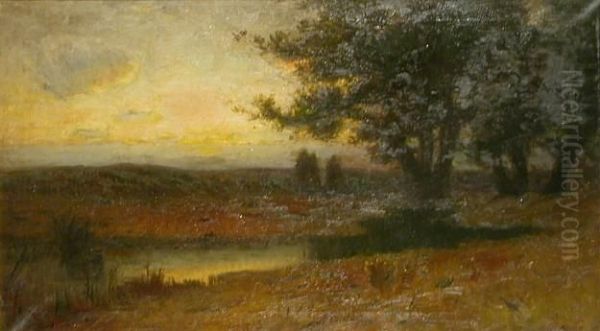 Sunset River Landscape Oil Painting by Frank Knox Morton Rehn