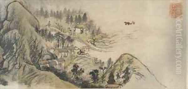 Peach Blossom Spring Qing dynasty Oil Painting by Shitao Daoji