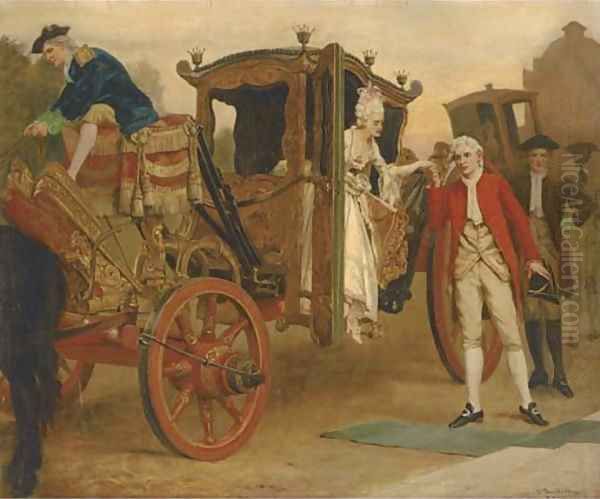 A grand arrival Oil Painting by Thomas Davidson