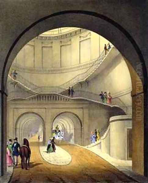 Entrance to the Thames Tunnel Oil Painting by Dixie, B.