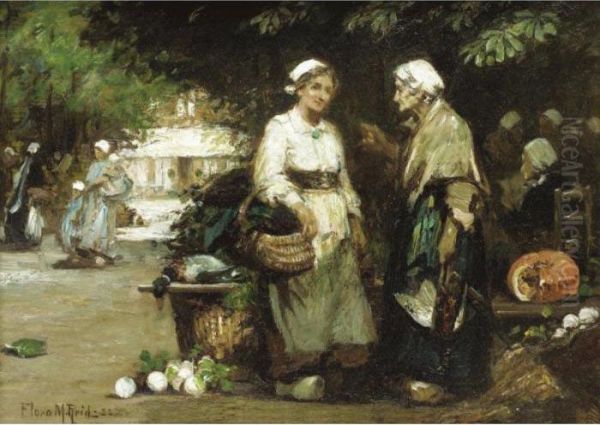 Market Day Oil Painting by Flora MacDonald Reid