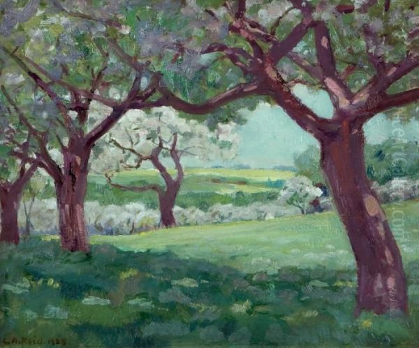 A Don Valley Orchard Oil Painting by George Agnew Reid