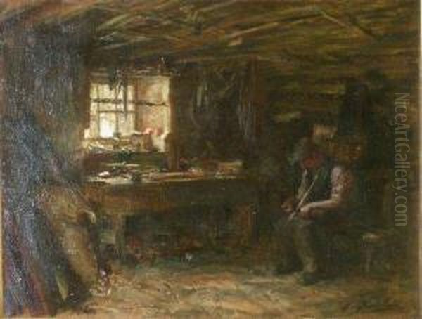 The Carpenter's Workshop Oil Painting by George Ogilvy Reid