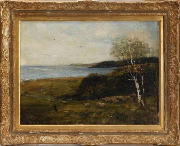 Betande Far I Landskap Oil Painting by John Robertson Reid