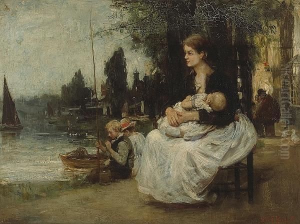 The Waterman's Wife Oil Painting by John Robertson Reid