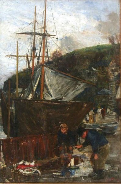 Fishermen Oil Painting by John Robertson Reid