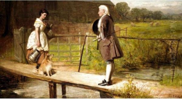 The Footbridge Oil Painting by John Robertson Reid