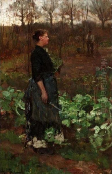 The Cabbage Garden Oil Painting by John Robertson Reid