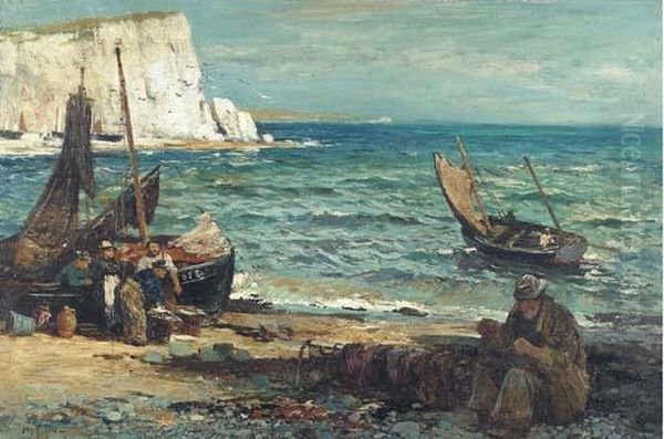 Fisherfolk Oil Painting by John Robertson Reid