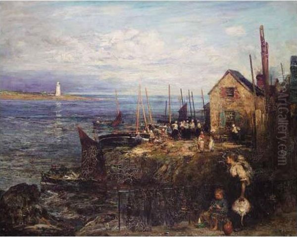 Montrose Habour Oil Painting by John Robertson Reid