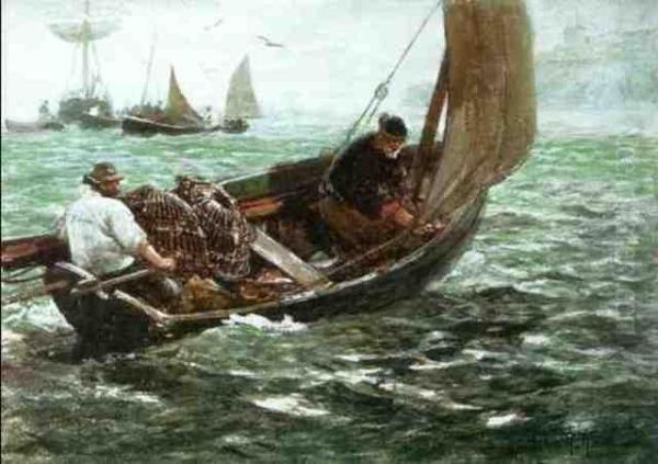 Fisherman Oil Painting by John Robertson Reid