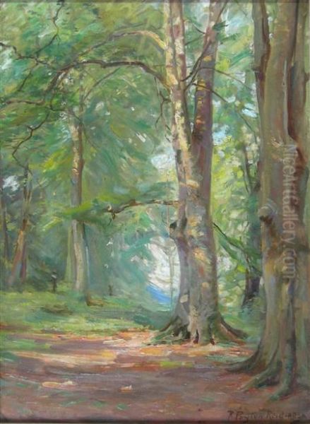 In Slindon Woods, South Downs, Sussex Oil Painting by Robert Payton Reid