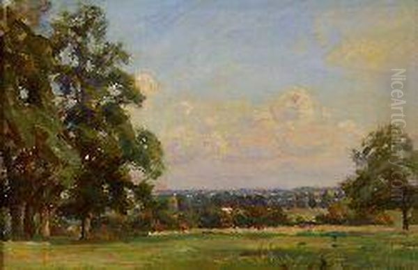 View From Slindon, West Sussex Oil Painting by Robert Payton Reid