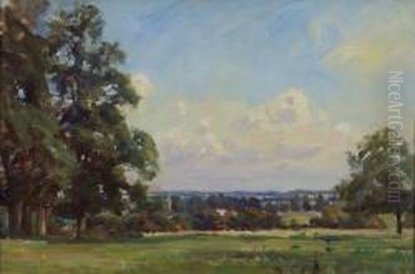 View From Slindon, West Sussex Oil Painting by Robert Payton Reid