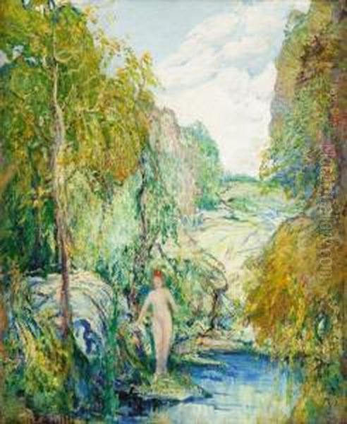 The Pool Oil Painting by Charles Reiffel