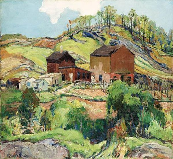 Hills And Houses Oil Painting by Charles Reiffel