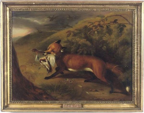 The Fox With A Partridge Oil Painting by Philip Reinagle